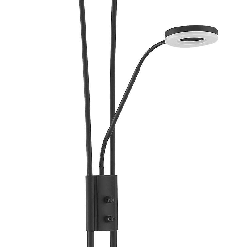 Lámpara de pie LED 2 luces 30-6,5W 2700-4000K color níquel